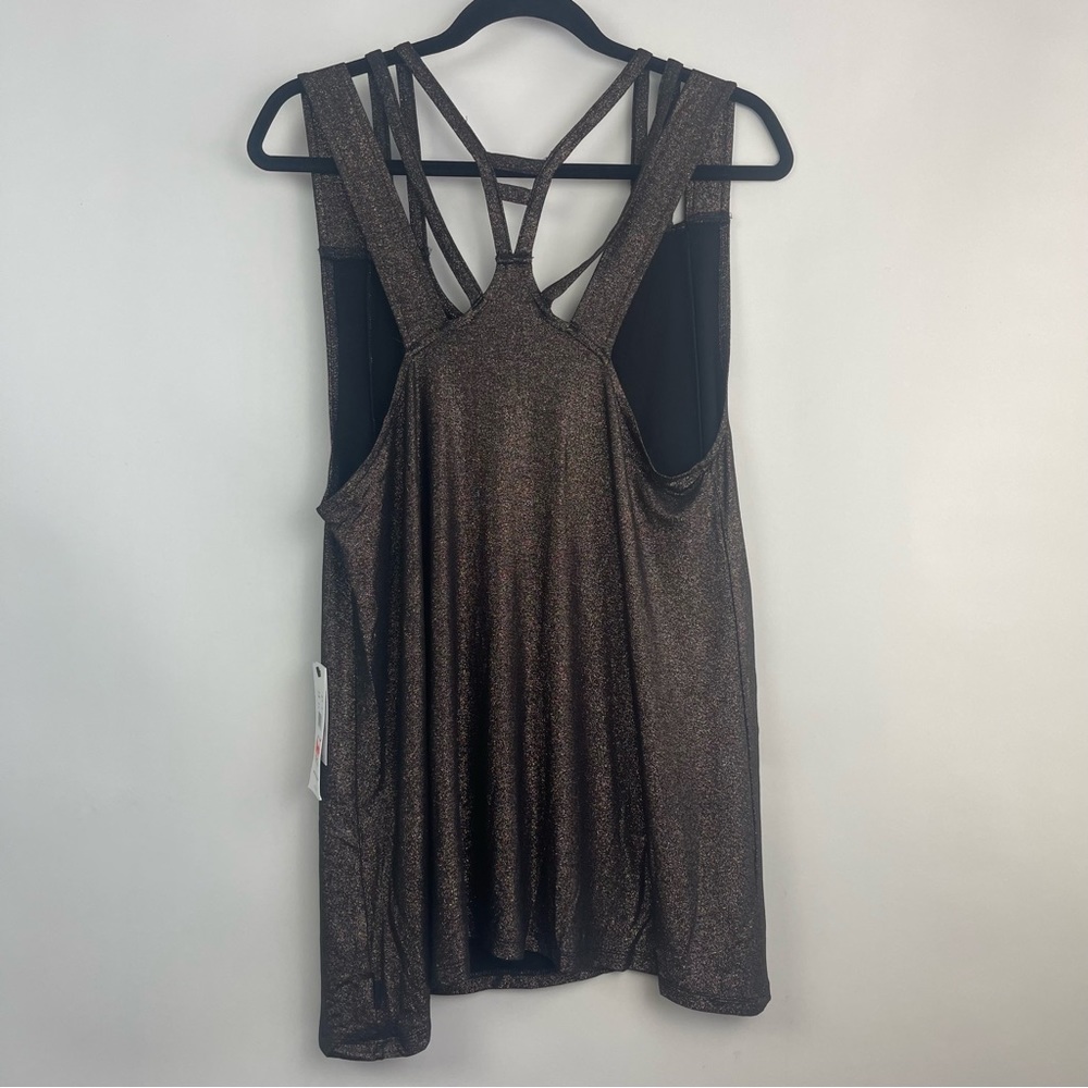 RVCA Bronze Metallic Strappy Mini Tank Dress Size Large - Picture 3 of 5